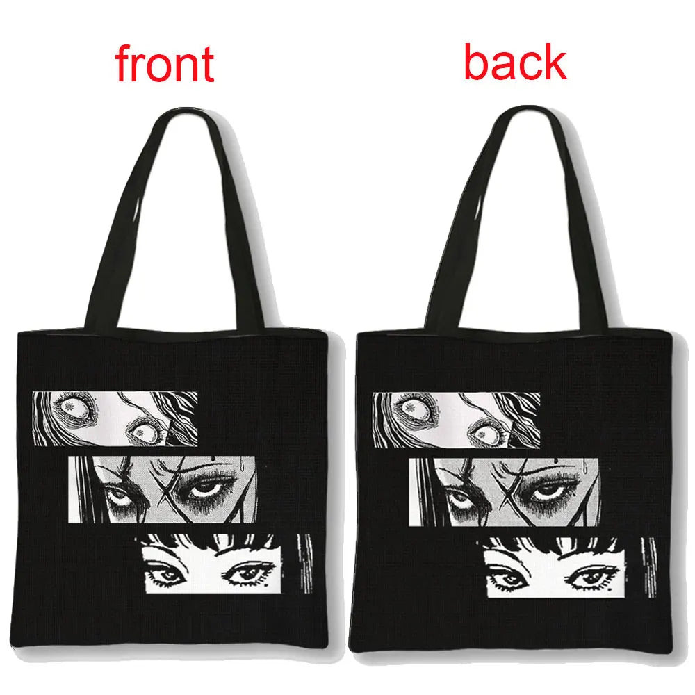 Horror Manga Tomie Women Handbag Large Capacity Totes Bag Hip Hop Junji Ito Shoulder Bag for Travel Girls Reusable Shopping Bags