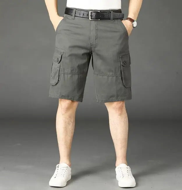 Khaki Half Men's Cargo Shorts Solid Male Bermuda Short Pants Big and Tall Designer Jogger Baggy New In Homme Jorts Cotton Luxury