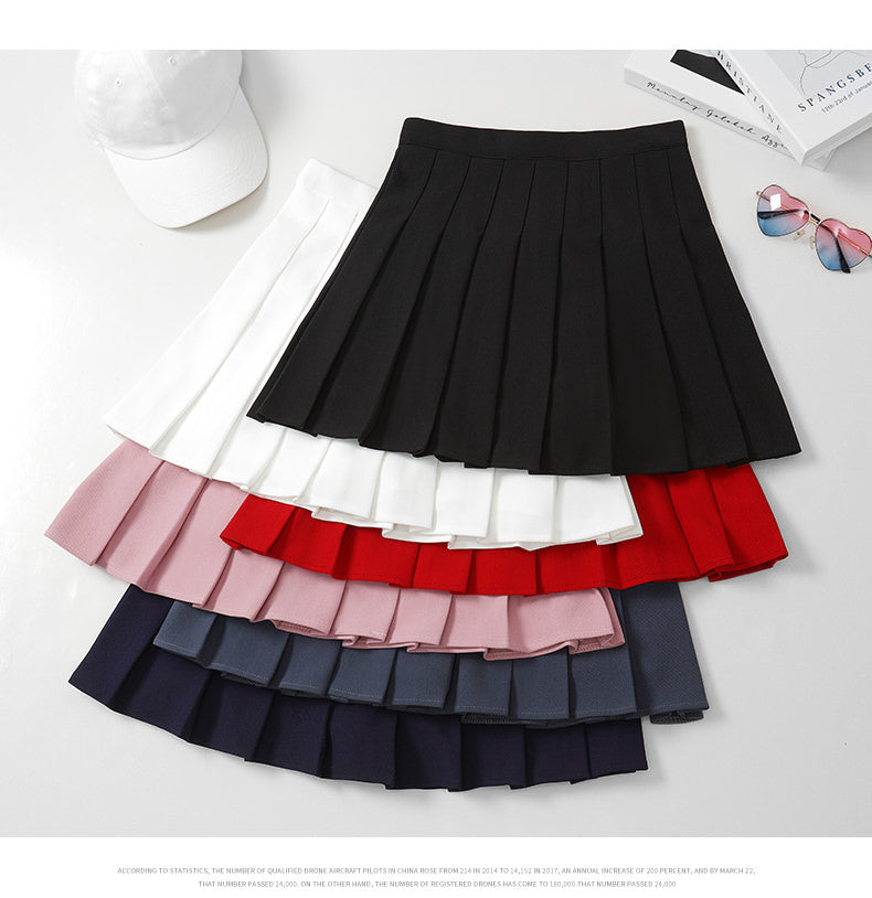 Women's Skirt Pleated Korean Style Summer Woman 2022 Fashion Clothing Pink Elastic High Waist Short White Mini Skirt For Girls - reetell