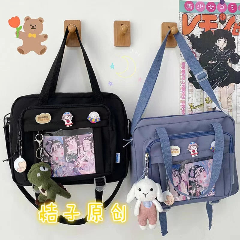 Japanese High School Girls JK Bag Transparent Handbags Book Bag Satchels Shoulder Bag Itabag Big Crossbody Bags Women Ita bag