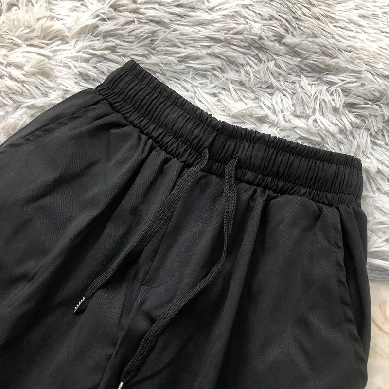 Lucyever Black White Summer Cargo Shorts Women Harajuku Streetwear Unisex Hip Hop Shorts High Waist Baggy Wide Leg Short Pants - reetell