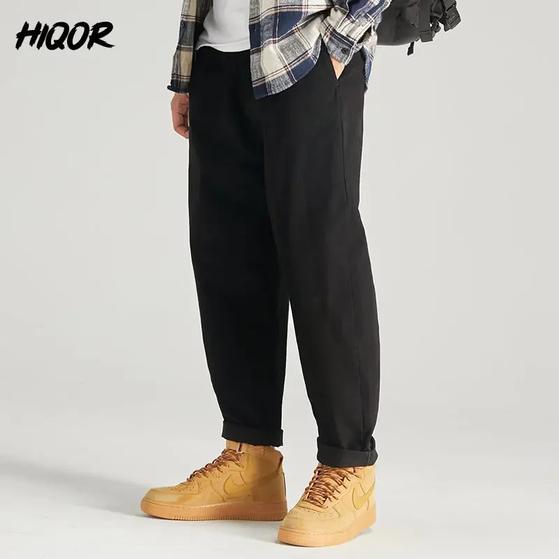 HIQOR Brand Japanese Cargo Trousers for Men New Men's Black Casual ArmyGreen Pants Trousers Men's Jumpsuit Male Oversize Pants