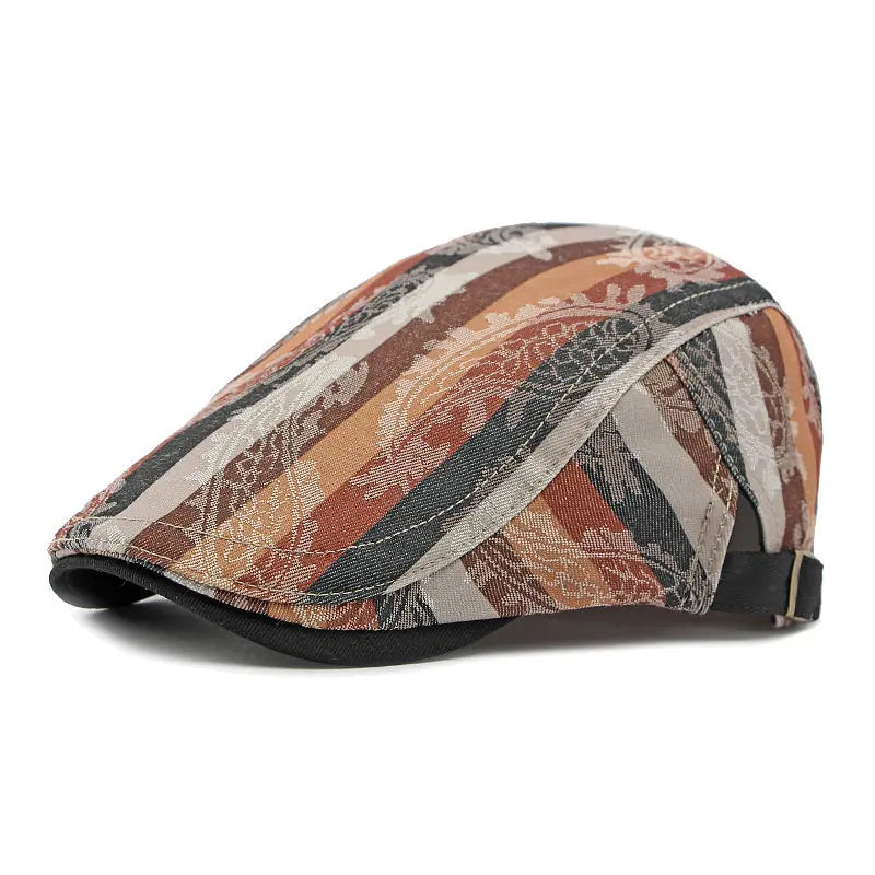 2023 Four Seasons Cotton Print Newsboy Caps Flat Peaked Cap Men and Women Painter Beret Hats 160