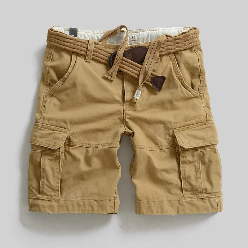 Multi Pocket Vintage Cargo Shorts Men's Summer Fashion Loose Casual Short Pants Male Premium Outdoor Travel Shorts - reetell