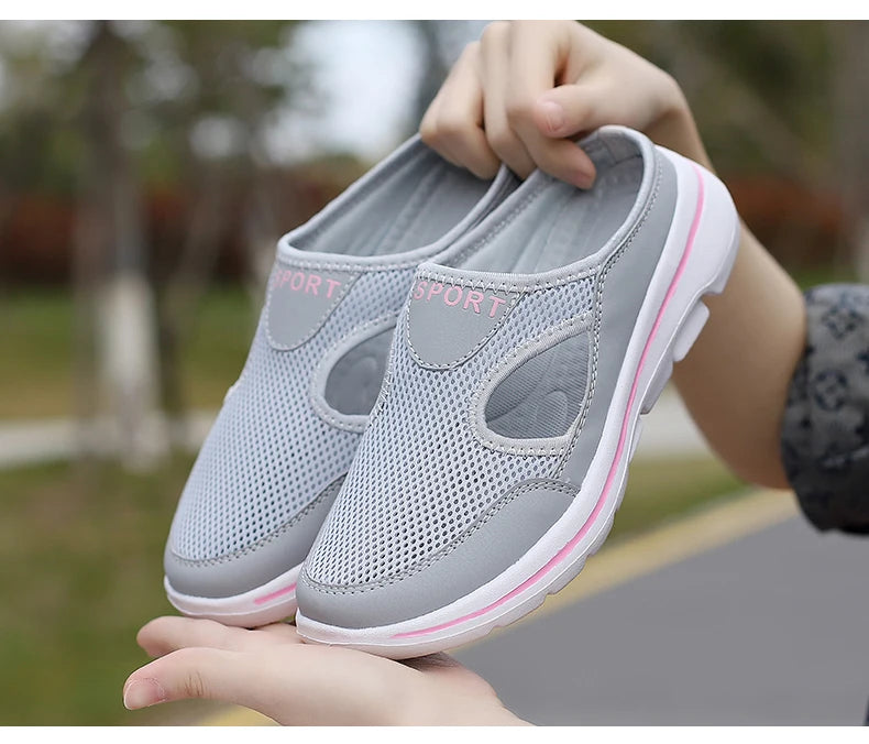 Women Walking Men Fitness Mesh Slip-On Light Loafers Summer Sports Shoes Outdoor Flats Breathable Running Sneakers Size 35-48