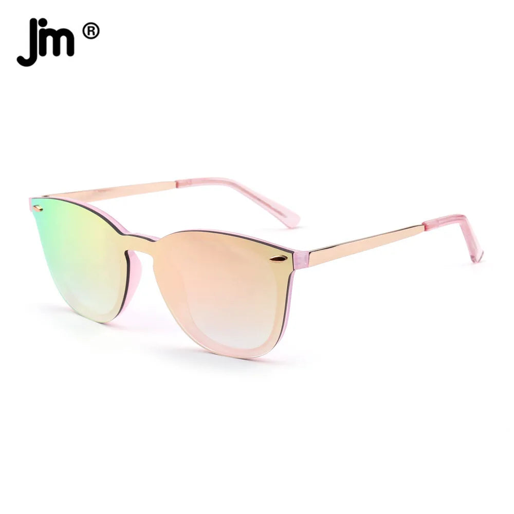 JIM Trendy Rimless Mirrored Sunglasses Reflective Sun Glasses for Women Men UV400 - reetell