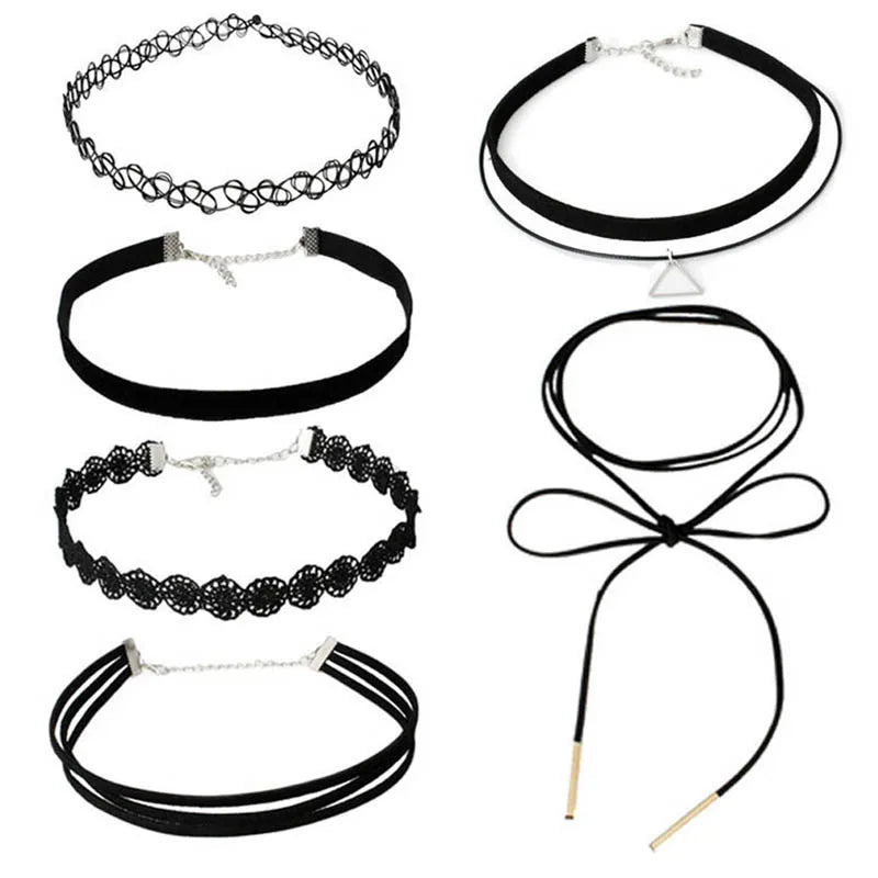 Chokers for Parties Beads Bow Flowers Circular Crown Pearl Tassels Gothic Sexy Lacy Lace Women Necklaces Neck Jewelry Girl Gift