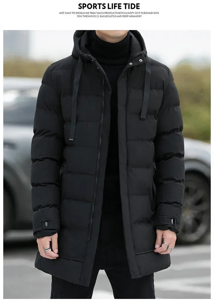 Male Outwear Winter Coats  Mens Jackets Winter Thicker Warm Parkas New Slim Fit Jackets Size Men Hooded Casual Long Down Jackets - reetell