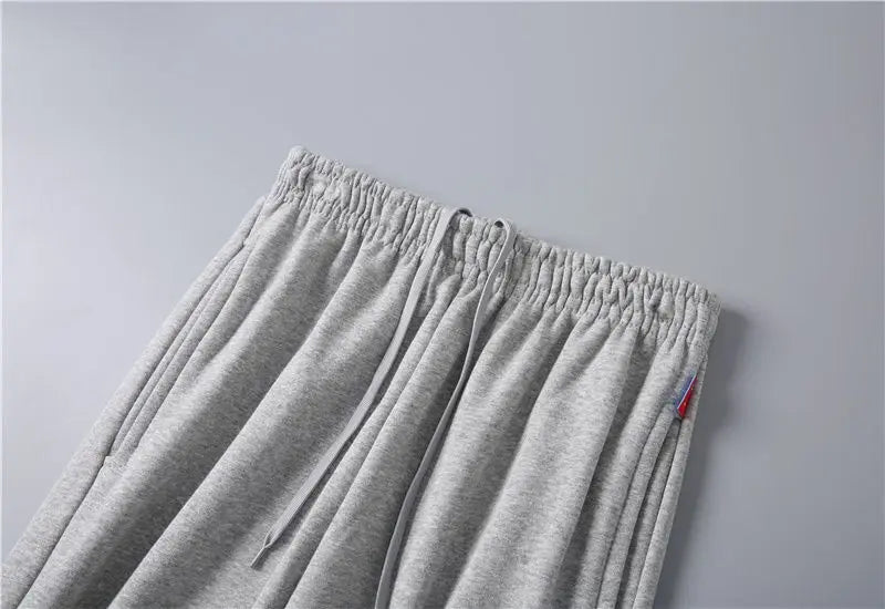 Men's Pants Winter New Casual Fleece Sweatpants Soft Drawstring Fleece Trousers Cotton Fashion Loose Fleece Running Pants - reetell