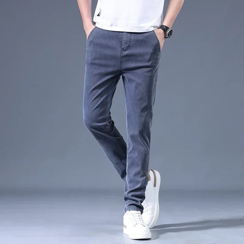 Men's Jeans 2023 New Spring And Autumn Casual Slim Trouser For Men High Quality Business Simple Slim Fit Men's Pant - reetell