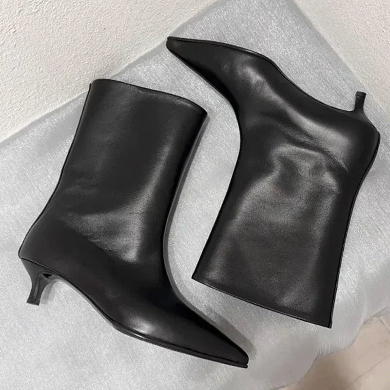 Pointed Toe Ankle Boots Women Heels Shoes Designer Brand Autumn Winter Fashion Party Shoes Goth Chelsea Botas Zapatillas Mujer