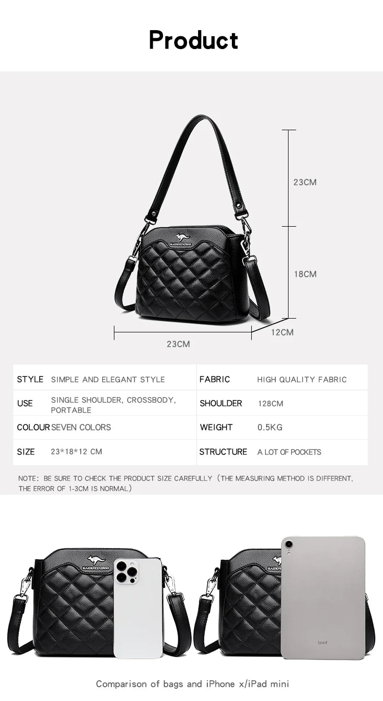 2023 Small Single Shoulder Messenger Bag Women's Three-Layer Round Luxury Simple Messenger Bag Zero Wallet