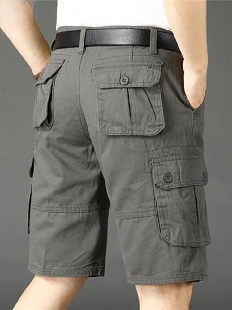 Khaki Half Men's Cargo Shorts Solid Male Bermuda Short Pants Big and Tall Designer Jogger Baggy New In Homme Jorts Cotton Luxury - reetell