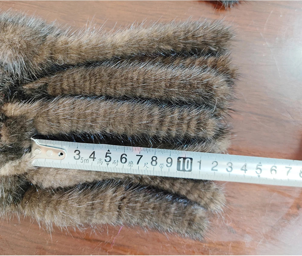 Women Winter Warm Real Mink Fur Scarf 100% Genuine Real Mink Fur Muffler Lady Fashion Quality Natural Real Mink Fur Knit Scarves - reetell