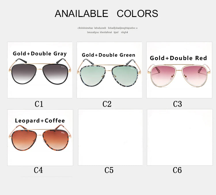 Quay Sunglasses for Women All In Brand Designer Mirror Pilot Sunglasses Women UV400 Fashion Ladies Eyewear Female Oculos - reetell