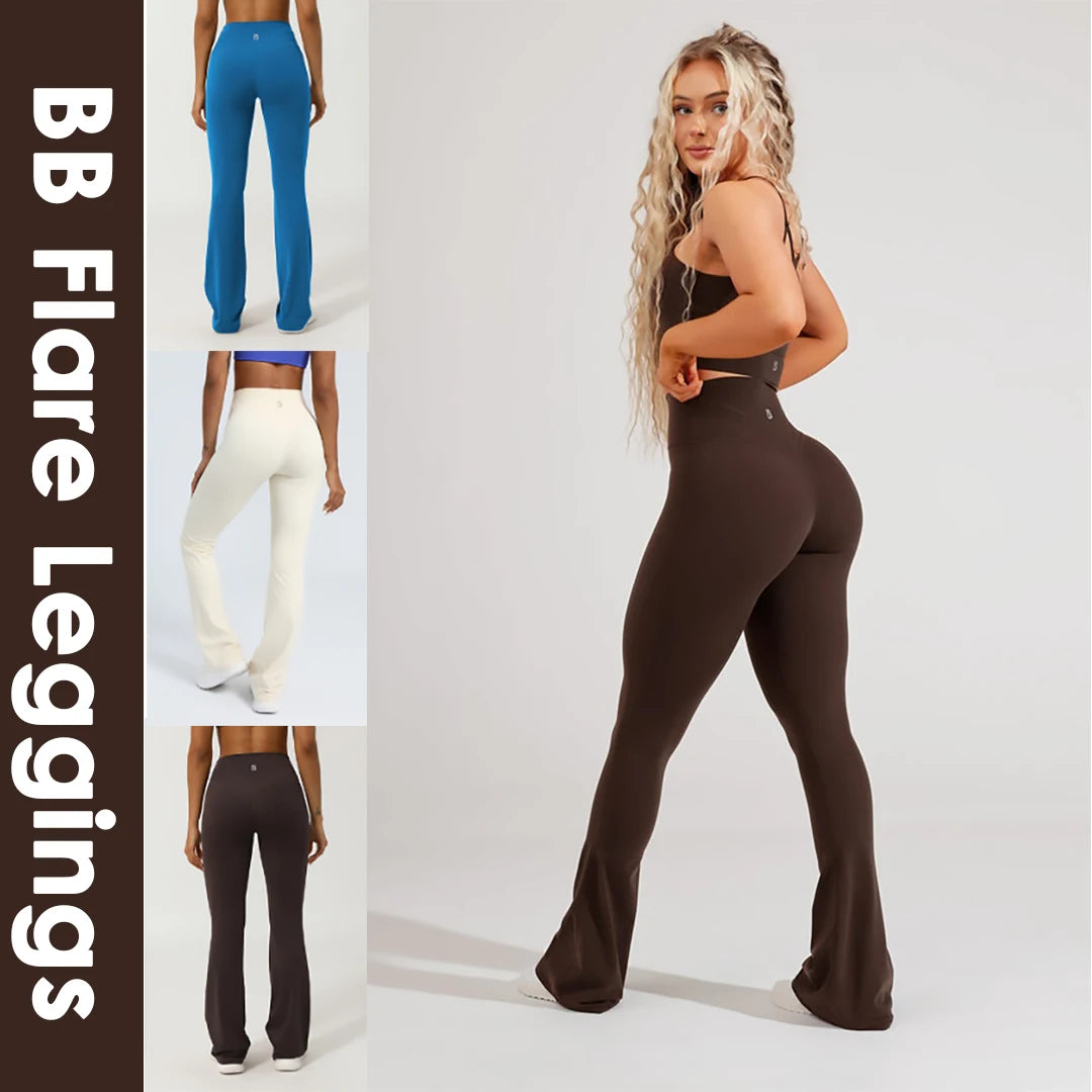 Buffbunny Flare Leggings Yoga Soft High Waist 3line Elastic Bell Bottom Women Fitness Gym Pants Sportswear Sexy Flare Tights - reetell