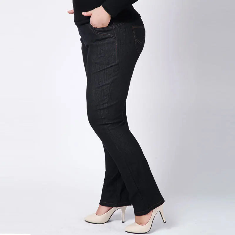 High Waisted Slim Fit Jeans Female Stretched Plus Size 150KG 6XL 7XL 8XL 9XL 5XL Lady150KG Denim Pants Oversized Women Trousers - reetell