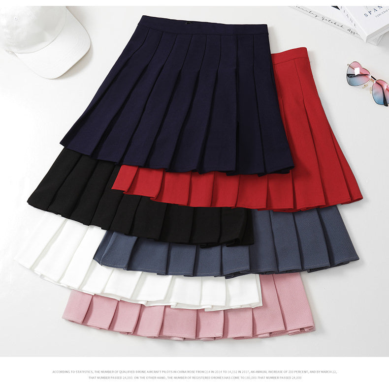 Women's Skirt Pleated Korean Style Summer Woman 2022 Fashion Clothing Pink Elastic High Waist Short White Mini Skirt For Girls - reetell