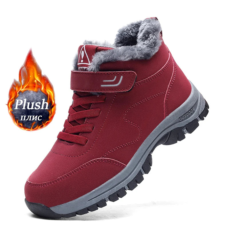 Fast Shipping Snow Boots For Women Outdoor Hiking Boots Waterproof Pu Sneakers Female Women Shoes Climbing Hunting Casual Shoes