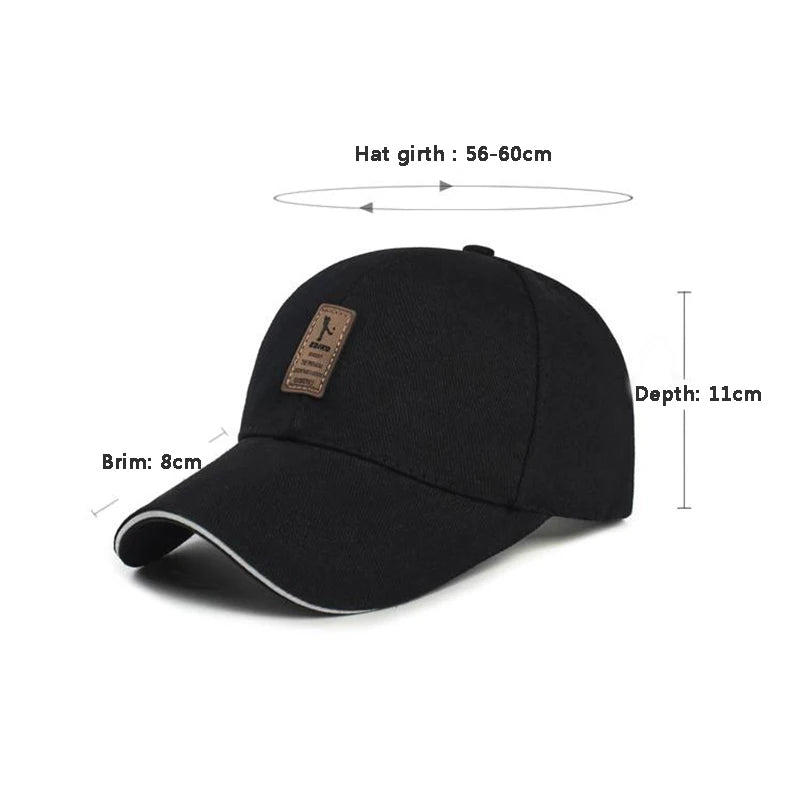 Summer Men Structured Baseball Cap Solid Cotton Adjustable Snapback Sun Hat for Men Women Outdoor Sports Hip Hop Baseball Hat