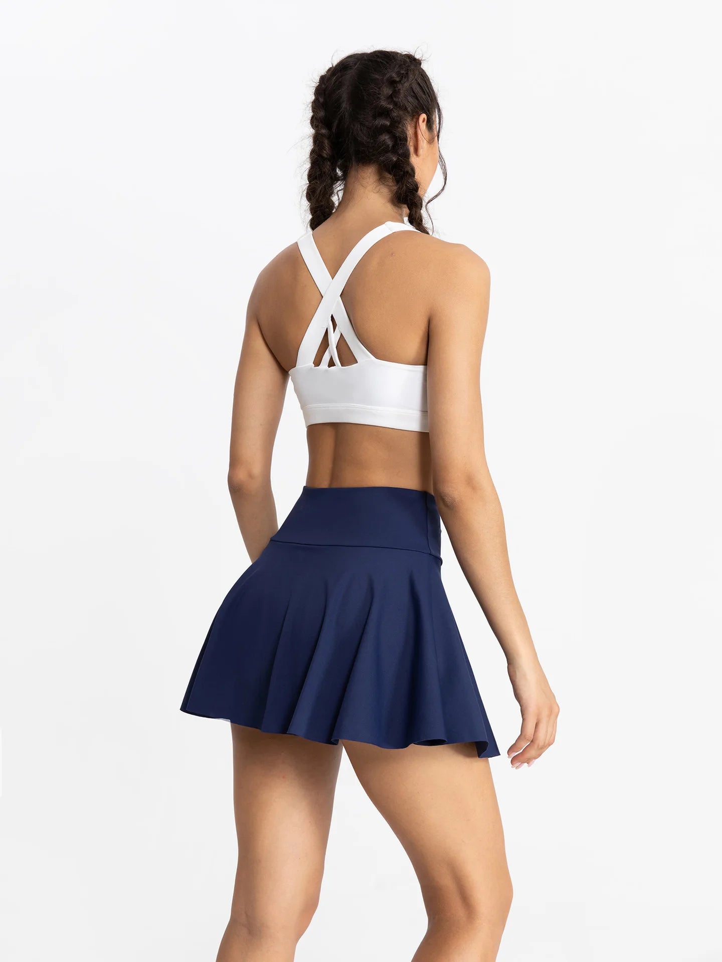 Women Tennis Skirt Sport Golf Ruffled Skirt With Shorts Fake Two Pieces Fitness Golf Wear High Waist Breathable Dance Yoga Skort - reetell