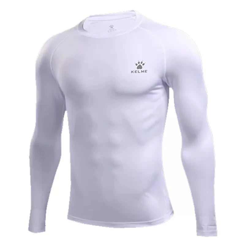 KELME Men's Running T-shirts Compression Shirts Bodybuilding Sports Tights Long Sleeves Exercise Workout Fitness 3891113