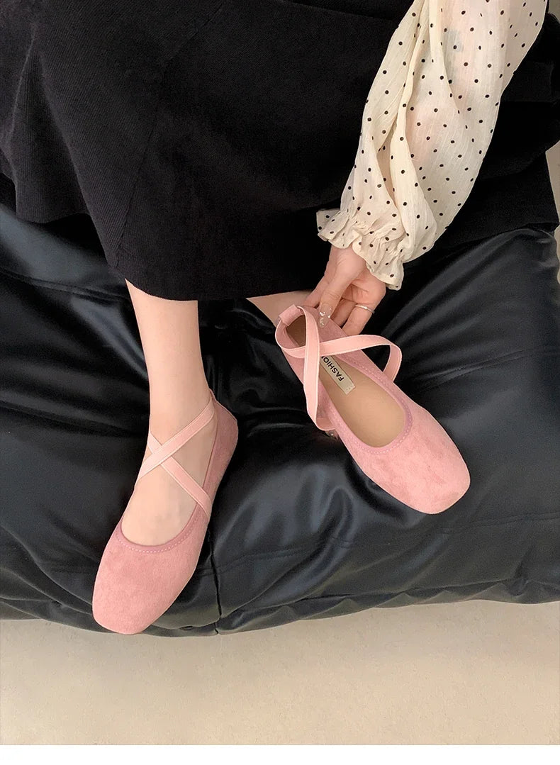 2024 New Spring Summer Flat Ballet Shoes Women's Shoes Retro Mary Jane Shoes Ballet Flats Women Zapatos Mujer