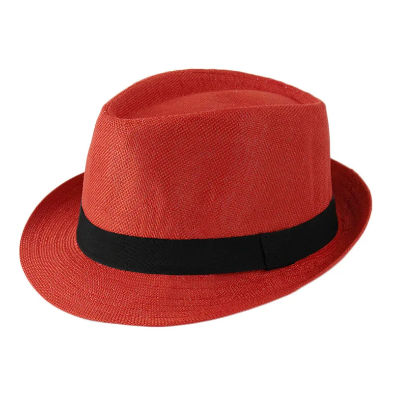 Linen Panama Solid  Jazz Hat Cowboy  Men's Women's Children's British Sun Hat