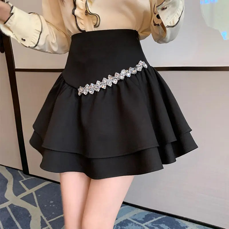 Women's Skirt Short Pleated Pleat Sexy Mini Gyaru High Waist Ruffle Skirts for Woman Chiffon Cheap Luxury Streetwear Y2k Clothes - reetell