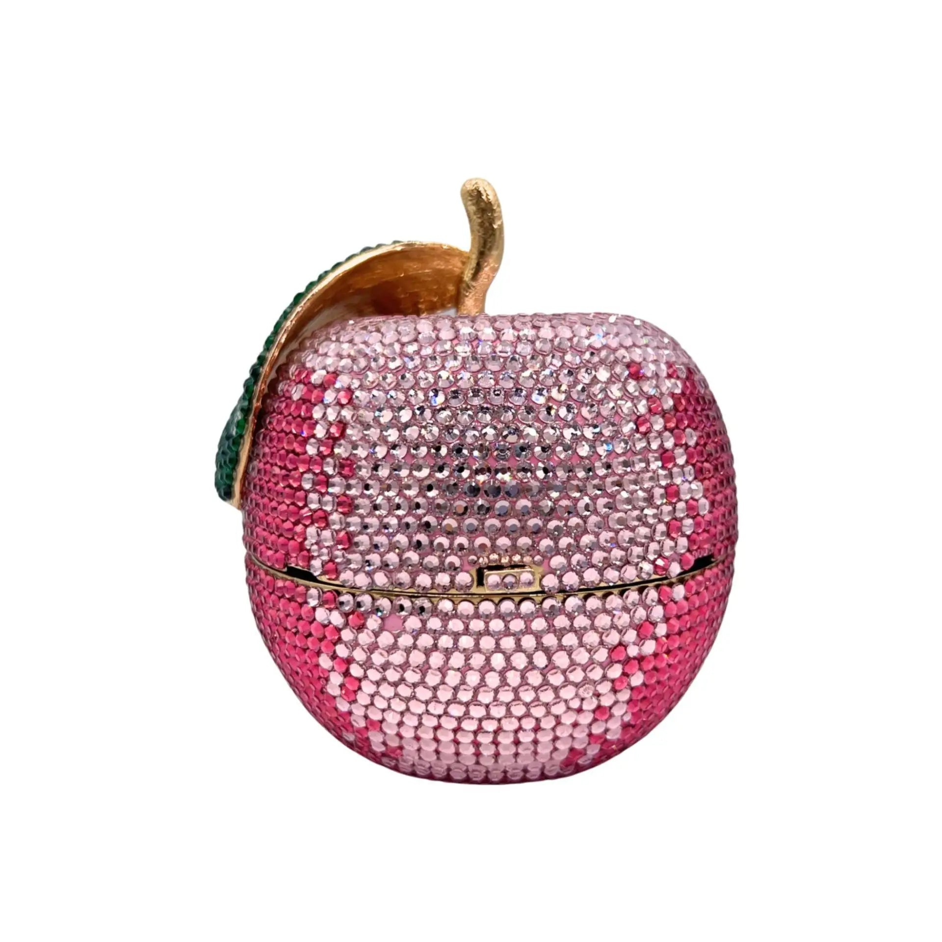 XIYUAN Apple Fruit Crystals Evening Clutch Bags Women Gems Shoulder Bags Bling Diamond Metal Clutch Purses Wedding Party Purse