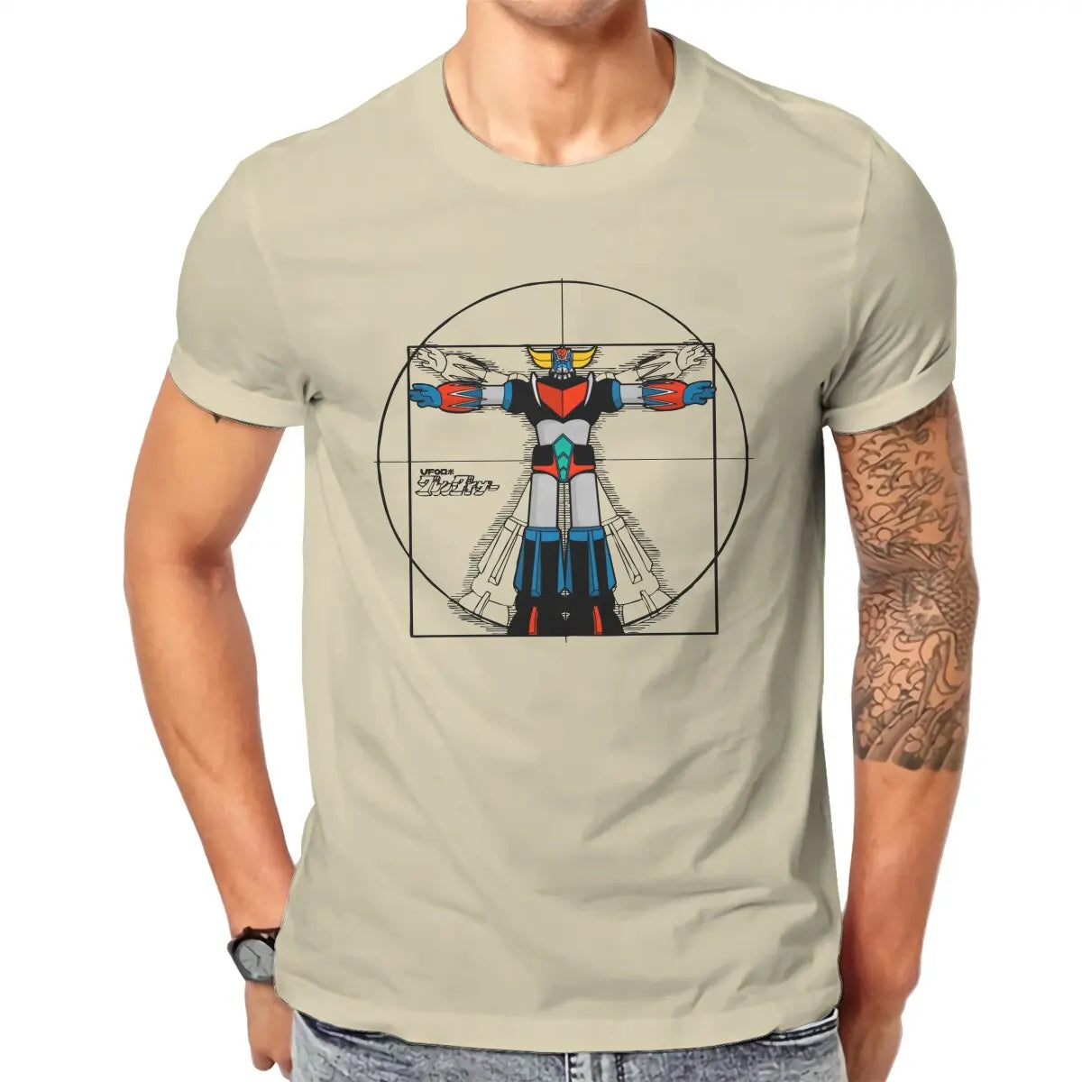 Men 192 Vitru Grendizer Goldorak UFO Robot T Shirt  100% Cotton Clothing Vintage Short Sleeve Tee Shirt Gift Idea T-Shirts - reetell