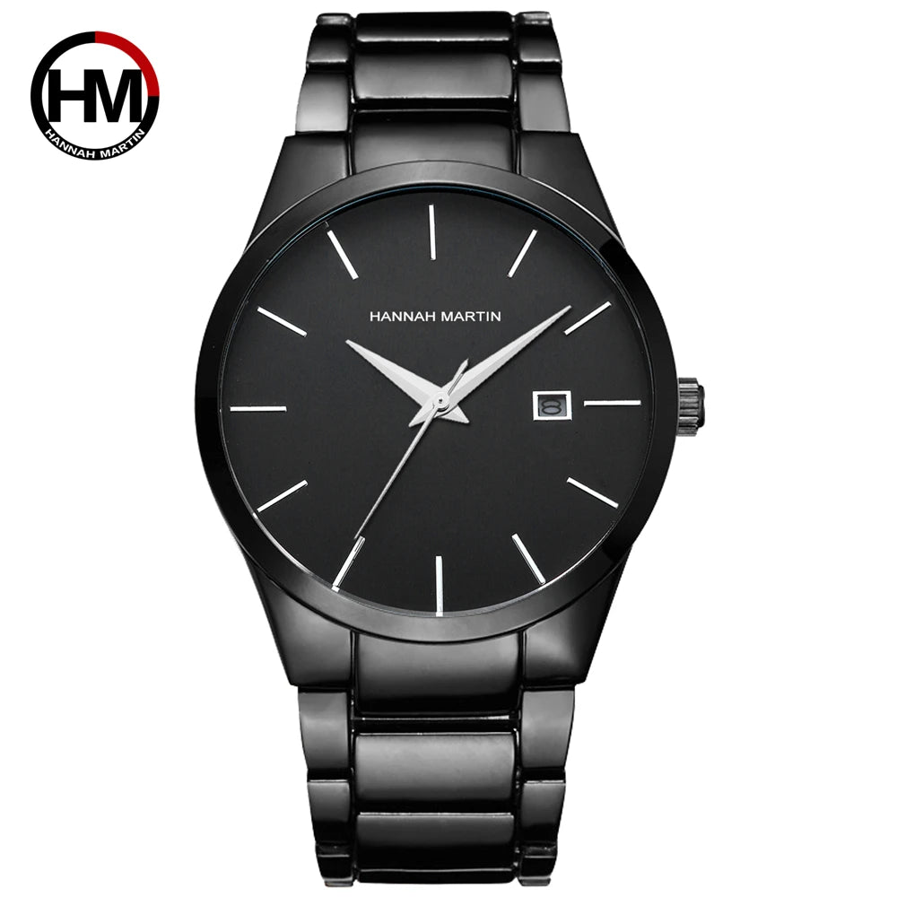 Men Watch Top Brand Luxury Calendar Stainless Steel Quartz Fashion Business Full Black Waterproof Sports Watch Relogio Masculino