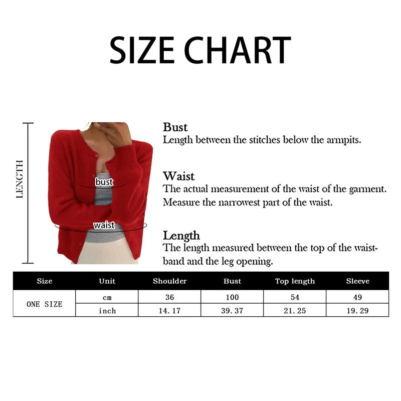 Solid Color Knitted Cardigan Women Korean Single Breasted Long Sleeve Jumper Woman Round Neck All Match Cardigans Outwear 2024 - reetell