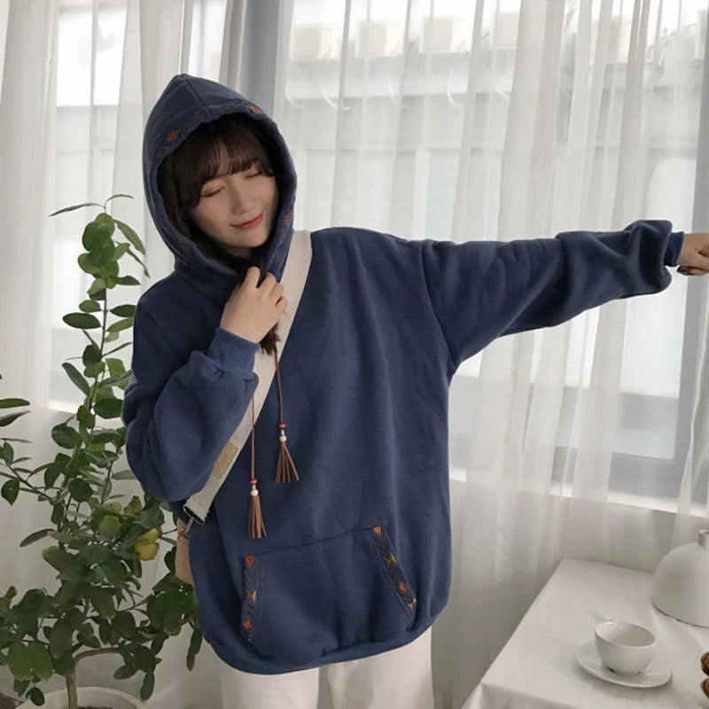 JMPRS Designed Women Hoodies Oversize Fall Pullover Student Coats Hooded Korean Long Sleeve Ladies Harajuku Sweatshirt New - reetell