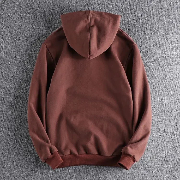 Men's Clothing Black Half Zip Sweatshirts for Man Warm Hoodies Solid Hooded Fleeced Y2k Vintage High Quality Korean Style Loose - reetell