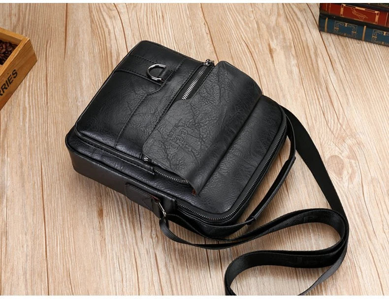 JEEP BULUO Crossbody Messenger Bags Business Casual Handbag Brand Shoulder New High Quality Leather For Men Business Casual Fash