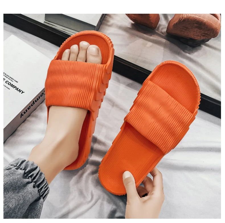 Summer Slippers Mens EVA Leisure Couples Non-slip Beach Indoor Bathroom Flats Ourdoor Slides Graffiti Thick Sole Creative Casual