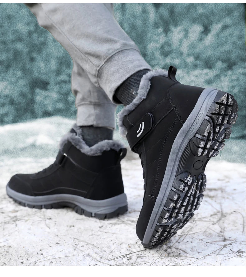 Winter Women Snow Boots Warm Plus Velvet Men Cotton Shoes Windproof Women's Boots Comfortable Casual Shoes Non-slip Hiking Boots - reetell