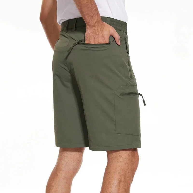 MAGCOMSEN Summer Quick Dry Men's Shorts Working Travelling Short Pants with 5 Zipper Pockets - reetell