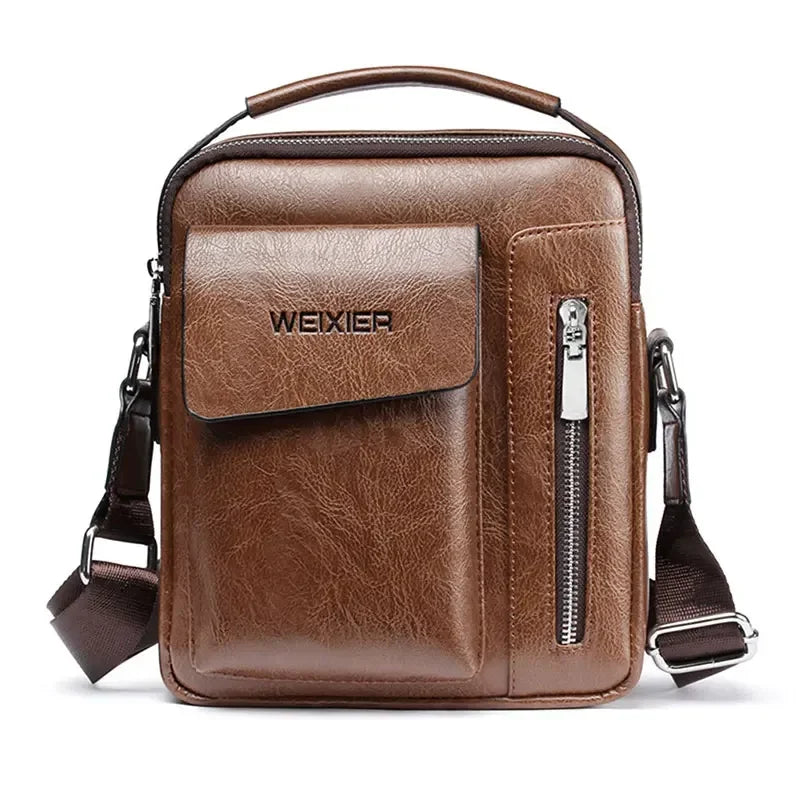 Casual Men Shoulder Bag Vintage Crossbody Bags Male Bag PU Leather Handbag Capacity Men Messenger Bags Tote Bag