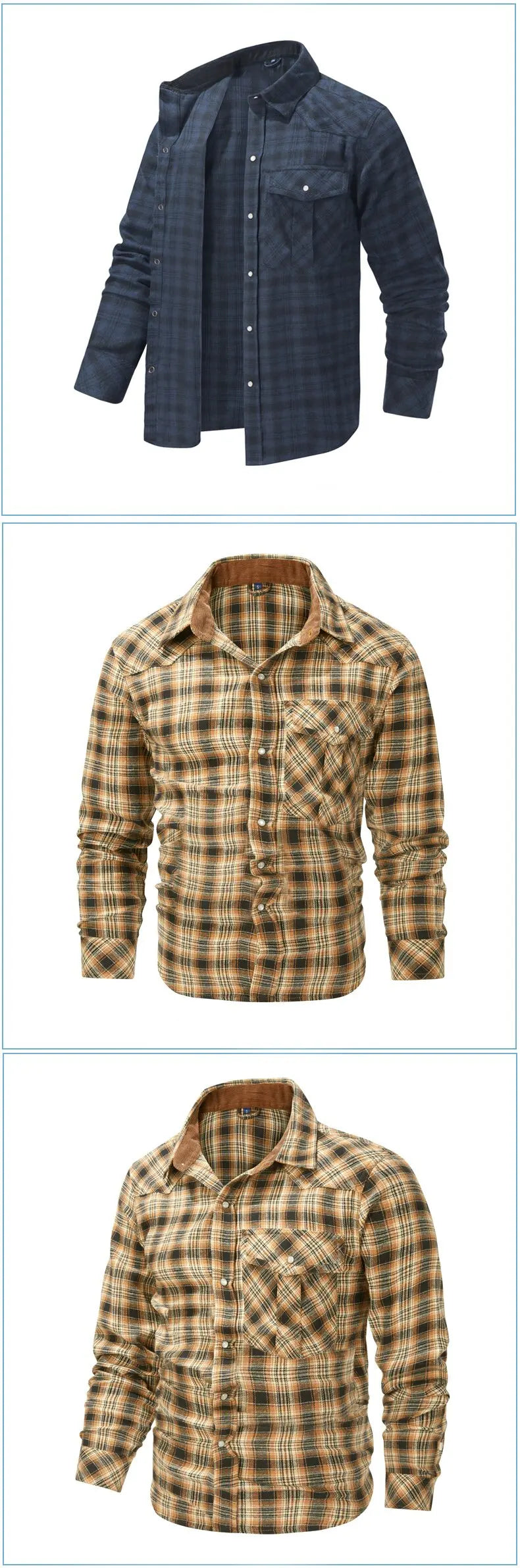 2024 Spring and Autumn New Fashion Plaid Flannel Long-Sleeved Shirt Men's Casual Relaxed Comfortable Breathable Plus-Size Shirt