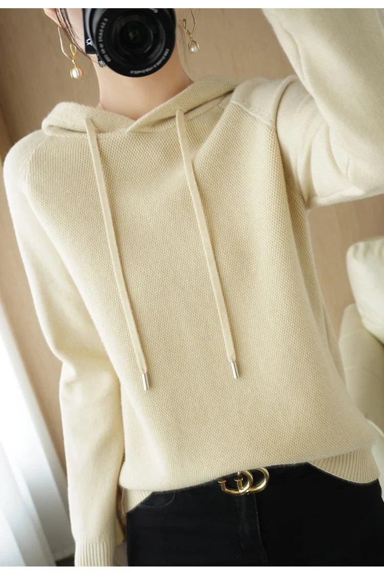 Hoodies And Sweatshirts Long Sleeve Sweaters For Women Wool Clothing New Arrivals Knitted Jumpers Female Outerwears Fashion Tops - reetell