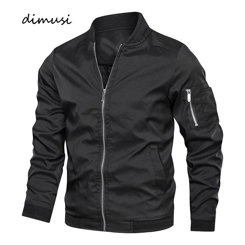 Spring Autumn Men's Bomber Jacket Casual Lightweight Jacket For Men Sports Windbreaker Zip Up Coat with Pockets Clothing - reetell