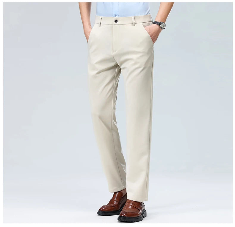 2024 Men Business Multi Color Large Size Pants Fashion Versatile Comfortable and Breathable Straight Leg High Grade Hombre Pants