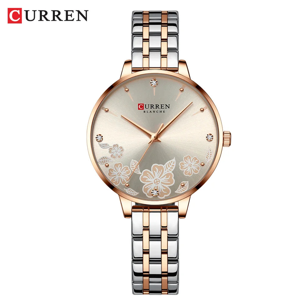 CURREN Brand Fashion Women Watches Stainless Steel Ultra Thin Quartz Watch Woman Romantic Clock Women's Watches Montre Femme