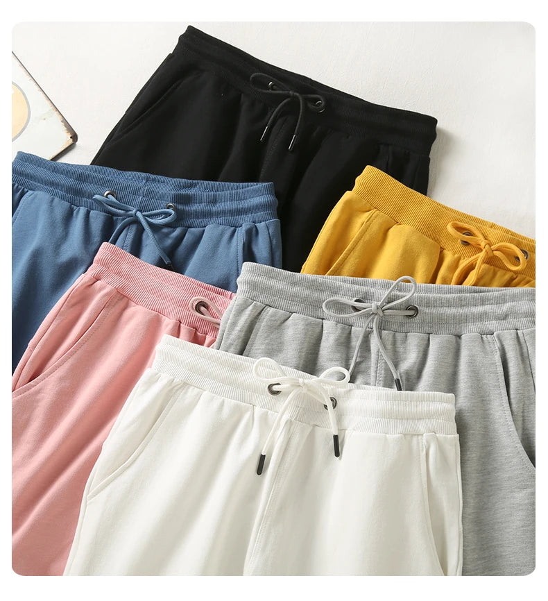 New Shorts Men Summer Casual Shorts Fashion Styles Solid Men's Shorts High Quality Breathable Cotton Drawstring Jogger Shorts - reetell