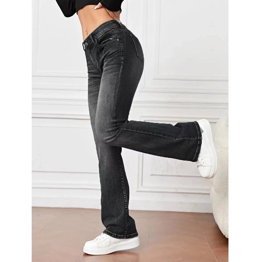 Women Stretch Denim Jeans Ladies Slim Straight Pants Casual Pantalones de mujer pantalon femme - reetell