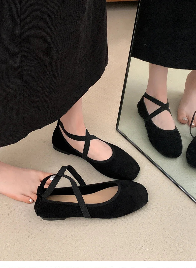 2024 New Spring Summer Flat Ballet Shoes Women's Shoes Retro Mary Jane Shoes Ballet Flats Women Zapatos Mujer