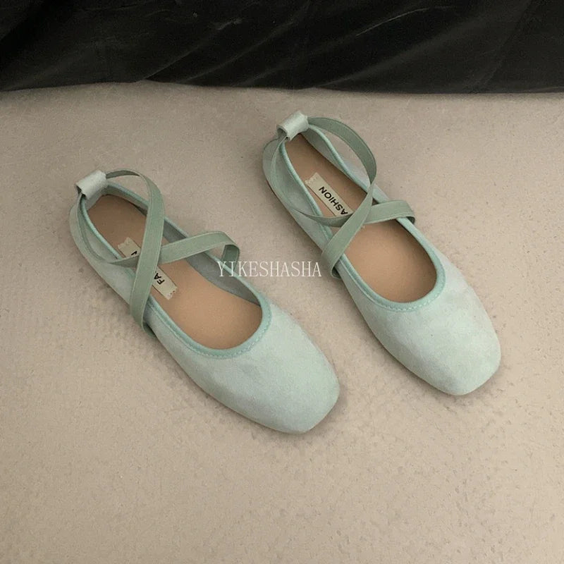 2024 New Spring Summer Flat Ballet Shoes Women's Shoes Retro Mary Jane Shoes Ballet Flats Women Zapatos Mujer