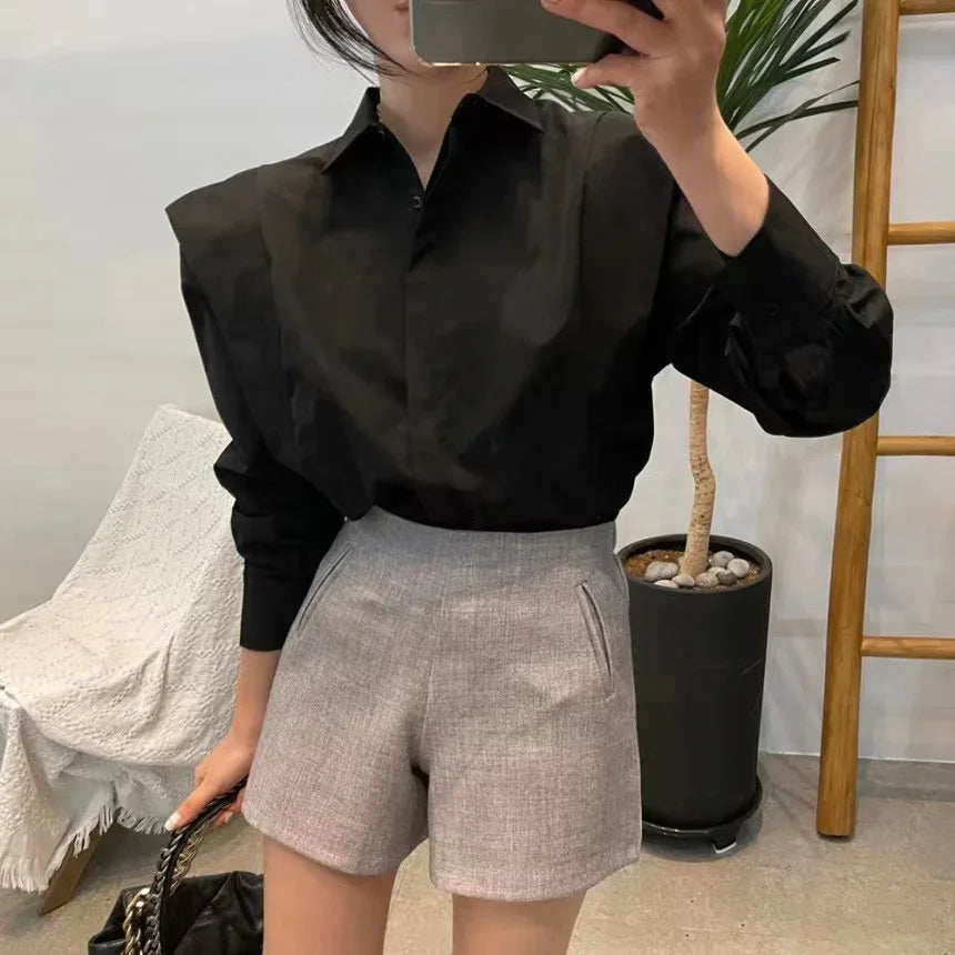 Women's Shirt Autumn 2023 New Chic Long-Sleeve Loose Blouses Street Elegant Tops Shirt OL office women blouses and tops shirts - reetell